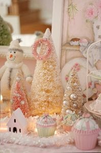 Decoracion de navidad plata con rosa