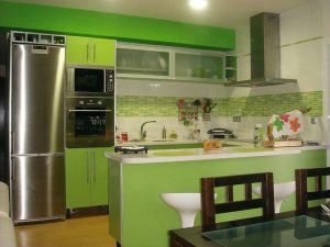 tendencias en cocinas de color verde 2018