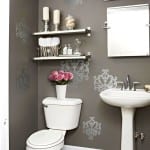 Idea para decorar baño en gris blanco