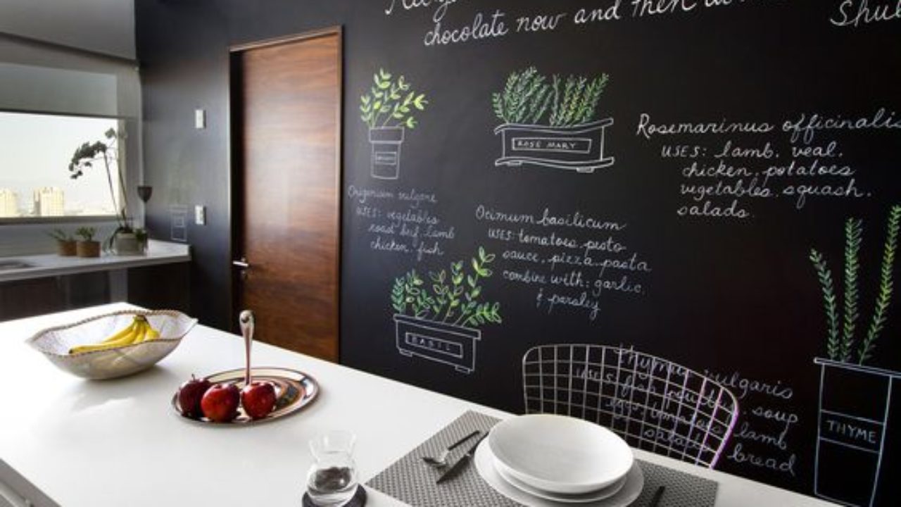 Cocinas con pared tipo pizarra - Curso de Organizacion del hogar y  Decoracion de Interiores