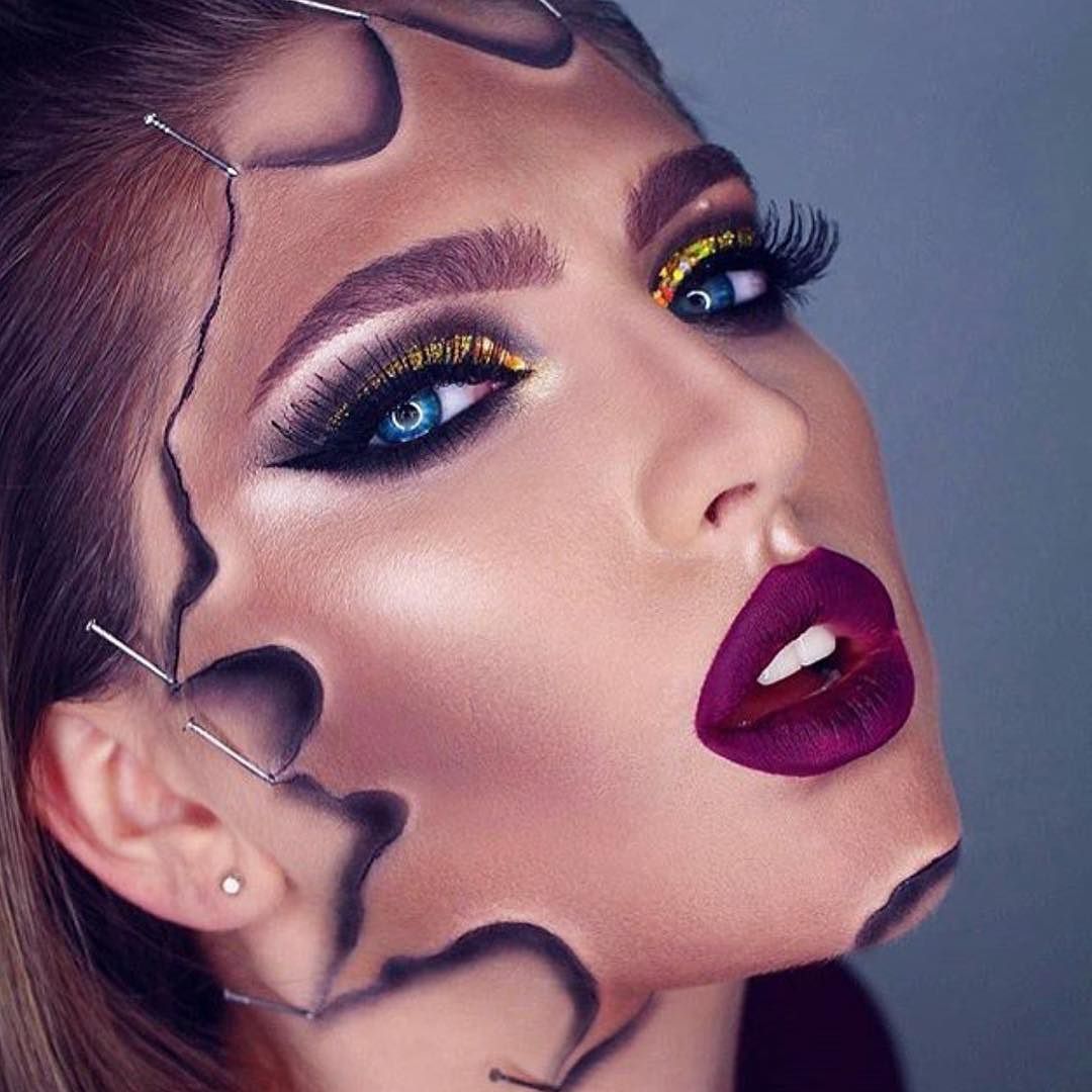 Maquillajes de ilusión optica para halloween