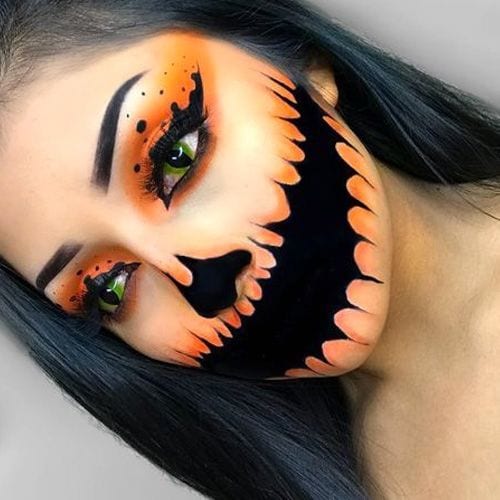 Maquillaje de calabaza para halloween 2019