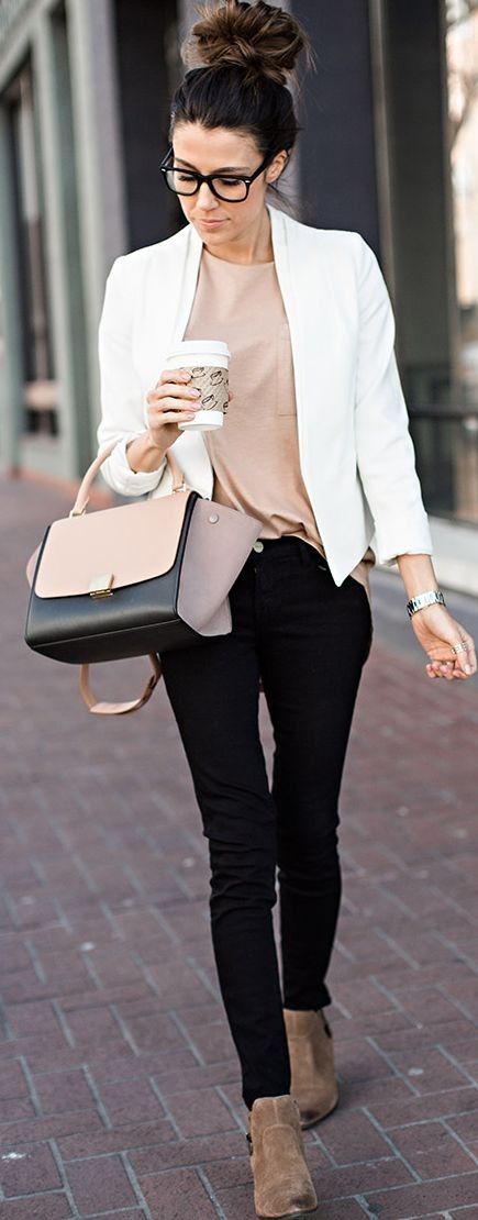 Introducir 80+ imagen outfit con blazer blanco - Abzlocal.mx