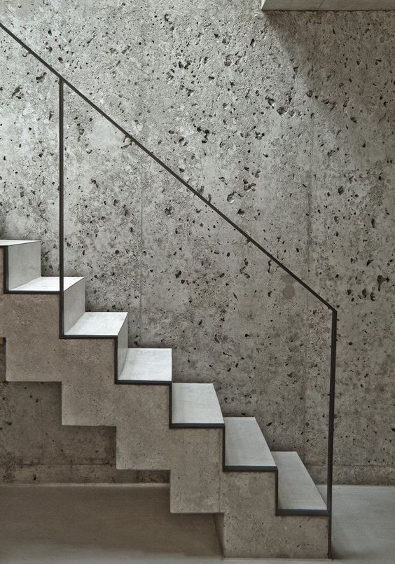 escaleras de cemento para interiores con herreria