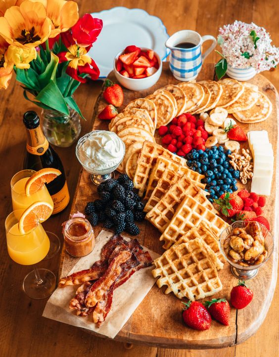 Ideas para desayunos con waffles