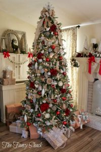 Navidad 2017 tendencias en decoración pino verde con rojo y dorado