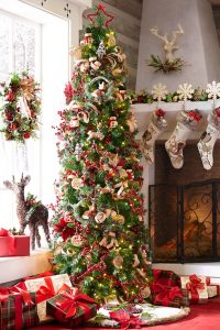 Propuestas novedosas de decoración navideña 2017 decoracion de pino con chimenea