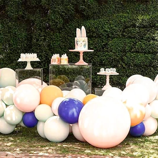 decoracion guirnaldas con globos color plata 2018 (2)