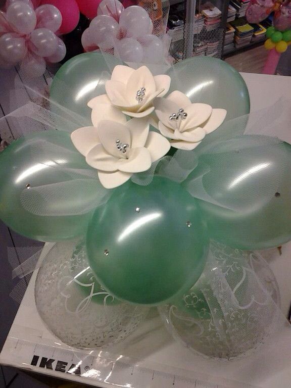 Centros de mesa con bouquet de globos