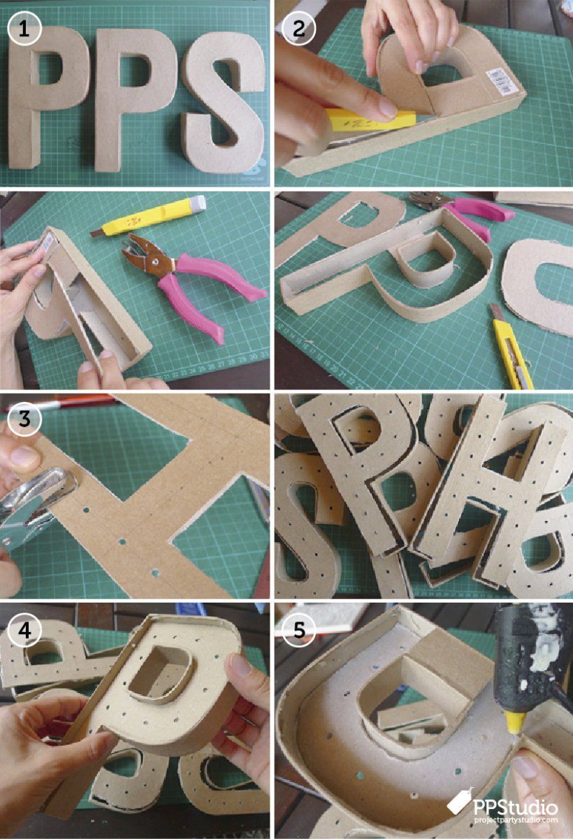 Como hacer letras gigantes de cartón