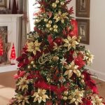 arboles de navidad rojo y dorado decorados 2018