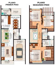 Planos de casas de dos pisos