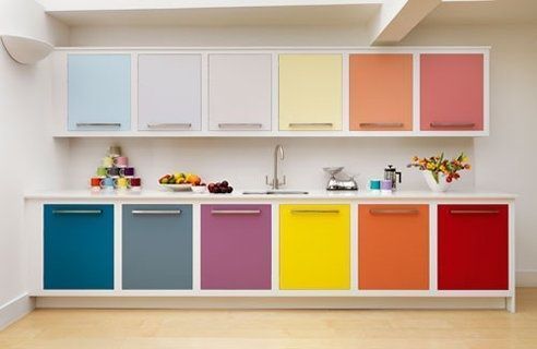 Diseño de cocinas 2021 - 2022 en colores brillantes
