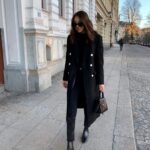Outfits básicos con abrigo largo negro
