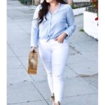 Ideas de outfits con jeans blancos para gorditas