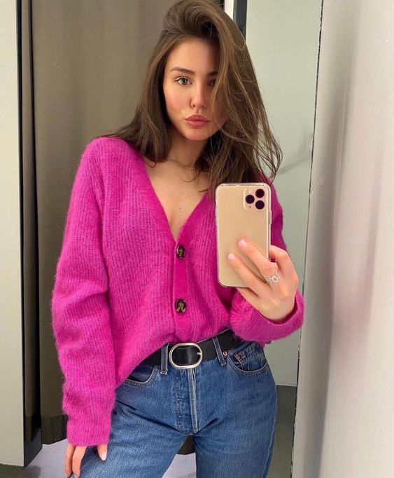 Suéteres tejidos color rosa