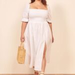 Diseños de vestidos básicos en color blanco plus size