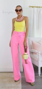 Ideas de looks rosa con amarillo