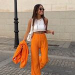 Outfits con pantalones color naranja